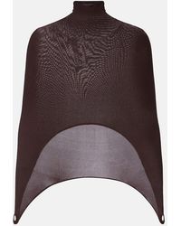 Alaïa - Open-Back Silk-Blend Turtleneck Top - Lyst