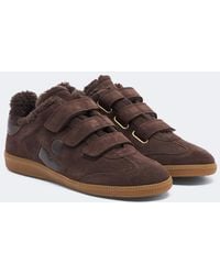 Isabel Marant - Beth Shearling-Lined Suede Sneakers - Lyst