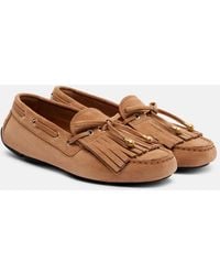 Jimmy Choo - Manon F Fringed Suede Boat Shoes - Lyst