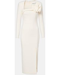 Roland Mouret - Floral-Applique Crepe Midi Dress - Lyst