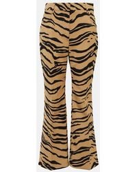Stella McCartney - Tiger-print Wool-blend Flared Pants - Lyst