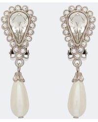 Alessandra Rich - Crystal-Embellished Faux Pearl Clip-On Earrings - Lyst
