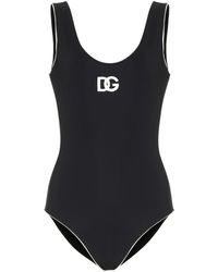 Dolce & Gabbana Badeanzug mit Logo - Schwarz