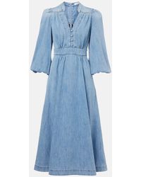 Zimmermann - Robe Midi Lucky En Jean - Lyst