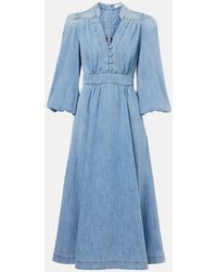 Zimmermann - Midikleid Lucky Aus Denim - Lyst