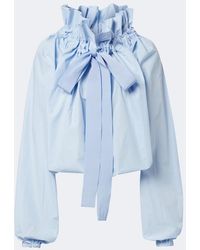 Patou - Bow-Detail Cotton Poplin Blouse - Lyst