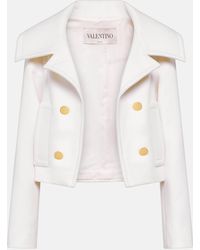 Valentino - Cropped Wool And Cashmere Jacket - Lyst