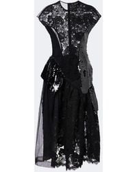 Simone Rocha - Paneled Lace-Trimmed Sequined Midi Dress - Lyst