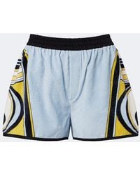 La DoubleJ - Pull-Up Printed Cotton Terry Shorts - Lyst