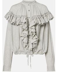Dries Van Noten - Ruffled Cotton Jersey Blouse - Lyst