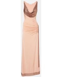 Rabanne - Chainmail Satin Gathered Gown - Lyst