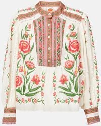 FARM Rio - Blusa De Mezcla De Algodon Estampada - Lyst
