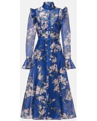 LEO LIN - Linen-Blend Floral Katrina Midi Dress - Lyst