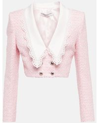 Alessandra Rich - Cropped Tweed Jacket - Lyst