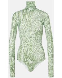MM6 by Maison Margiela - Printed Jersey Bodysuit - Lyst