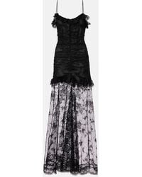 Alessandra Rich - Bow-Detail Cotton-Blend Lace Gown - Lyst