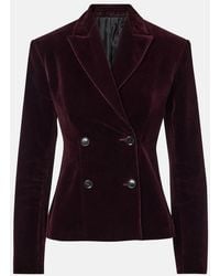 Alaïa - Double-Breasted Cotton Velvet Jacket - Lyst