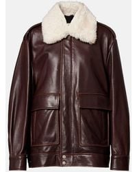 Nour Hammour - Drey Shearling-Trimmed Leather Jacket - Lyst