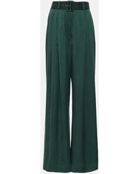 Zimmermann - Belted Wide-leg Trousers - Lyst
