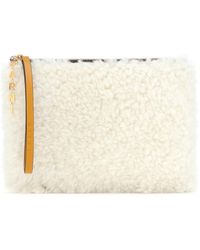 Marni Clutch in shearling e pelle - Multicolore