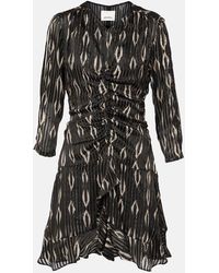 Isabel Marant - Octavia Snake-Effect Silk-Blend Minidress - Lyst