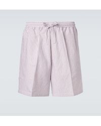 Umit Benan - Julian Striped Cotton And Silk Shorts - Lyst