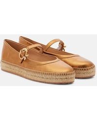Gianvito Rossi - Espadrilles Elda Aus Metallic-Leder - Lyst