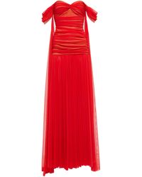 Norma Kamali Vestido de fiesta fruncido - Rojo
