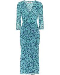 Diane von Furstenberg Bedrucktes Midikleid Alfie aus Jersey - Blau