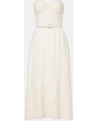 Elie Saab - Besticktes Midikleid Aus Cady - Lyst