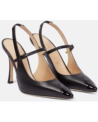 Alessandra Rich - Leather Slingback Pumps - Lyst