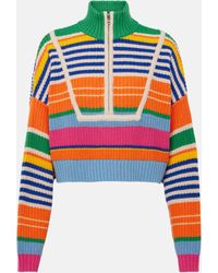 STAUD - Hampton Cropped Half-zip Sweater - Lyst