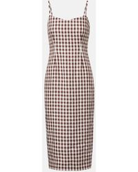 Posse - Sadie Gingham Linen Midi Dress - Lyst