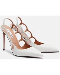 Aquazzura - Endless Love 105 Leather Slingback Pumps - Lyst