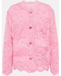 Dolce & Gabbana - Einreihige Spitzenjacke - Lyst