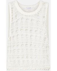 Brunello Cucinelli - Open-Knit Jute And Cotton-Blend Top - Lyst