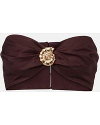 Adriana Degreas - Embellished Cotton-Blend Bandeau Top - Lyst
