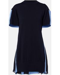 Sacai - Paneled Cotton-Blend Minidress - Lyst