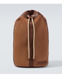 Brunello Cucinelli - Leather-Trimmed Suede Backpack - Lyst