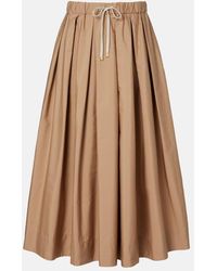 Max Mara - Pineta Pleated Cotton Poplin Midi Skirt - Lyst
