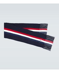 Moncler Wool Ribbed Scarf - Blue