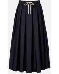 Max Mara - Pineta Pleated Cotton Midi Skirt - Lyst