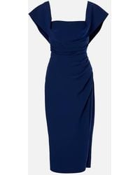 Carolina Herrera - Abito Midi Con Ruches - Lyst