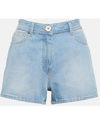 Versace - Bedruckte Jeansshorts - Lyst