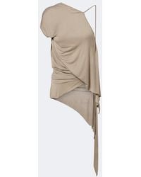 Rick Owens - Lilies Tungsten Draped Open-Back Jersey Top - Lyst