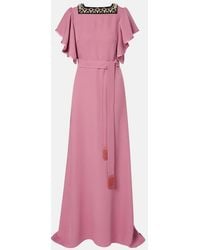 Valentino - Cady Couture Embellished Belted Gown - Lyst