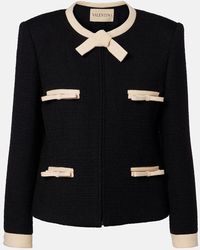 Valentino - Chaqueta De Tweed En Mezcla De Lana Con Lazo - Lyst