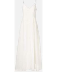 Brunello Cucinelli - Vestido Largo De Algodon Con Cuentas Monili - Lyst