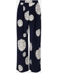 Asceno - Isola Silk Crepe Straight Pants - Lyst