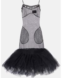 Simone Rocha - Slipdress Mit Tuell - Lyst